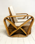 Caramel Midcentury Six Strand Rattan Lounge Suite