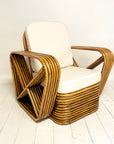 Caramel Midcentury Six Strand Rattan Lounge Suite