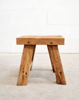 Mini Rectangular Rustic Teak Stool 30cm