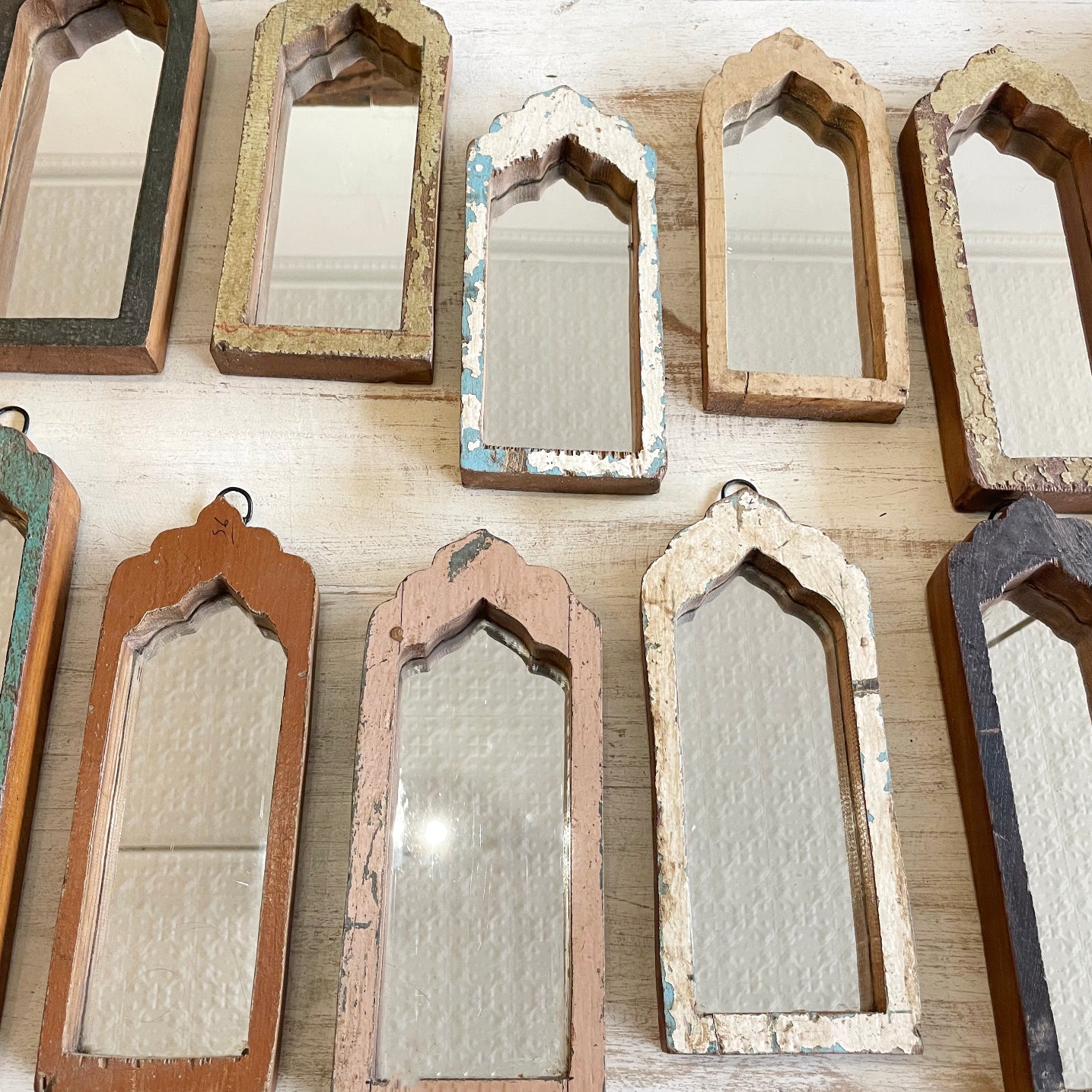 Narrow Indian Arch Timber Mirrors - Assorted Designs