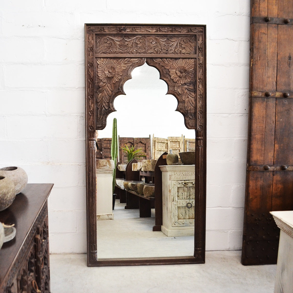 Natural Indian Arch Mirror 100x200cm