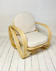 Natural Pretzel Rattan Arm Chair - Cream Cushion