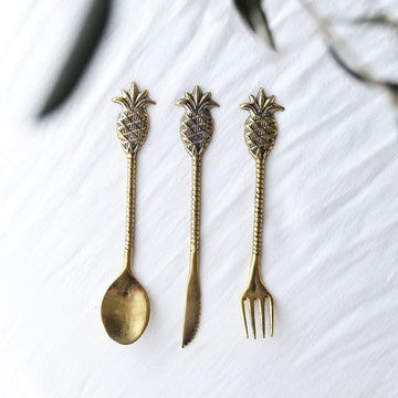 Brass Pineapple Dessert Fork
