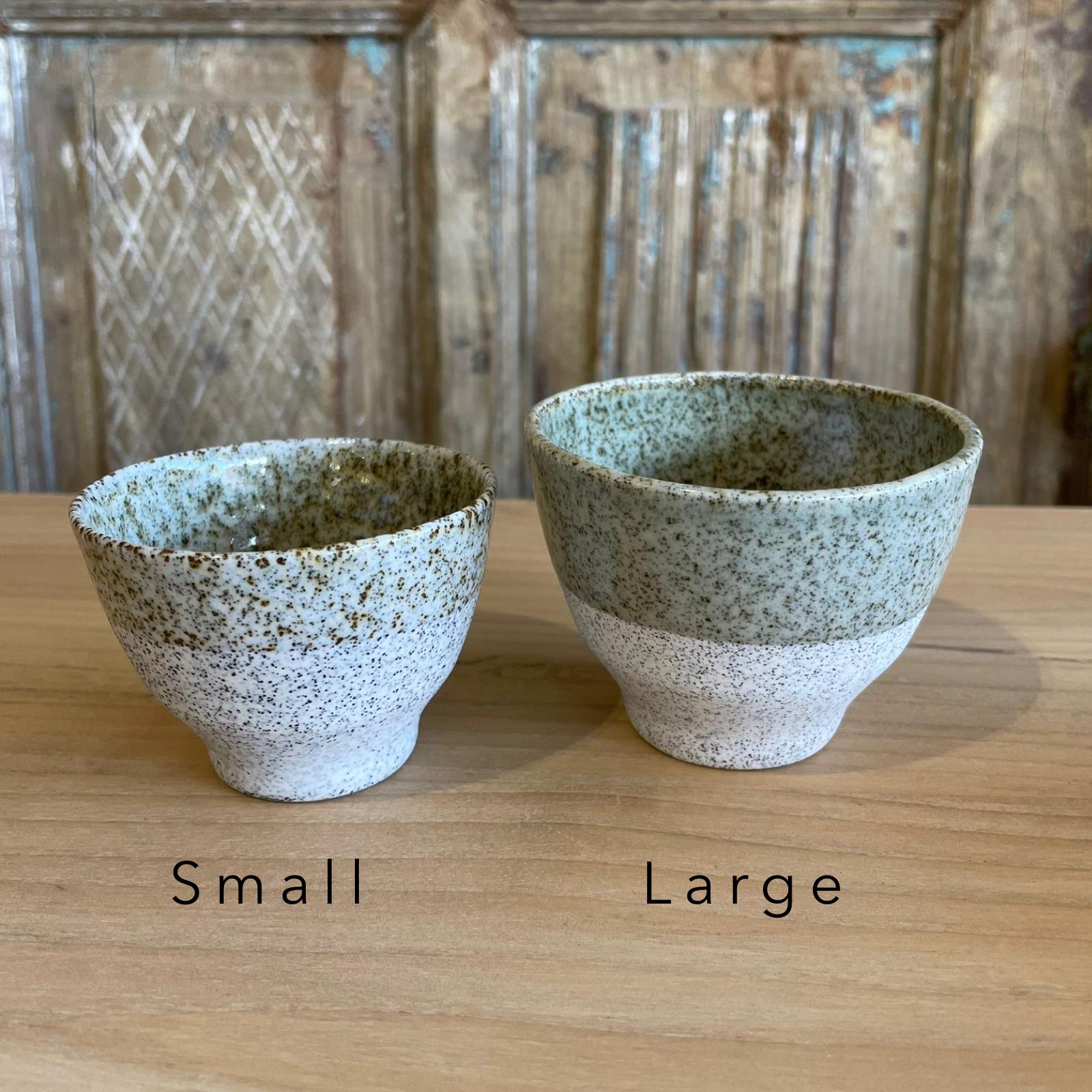 Porcelain Sake&#39; Cup Grey Fleck - Small