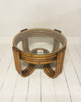 Caramel Midcentury Six Strand Rattan Lounge Suite