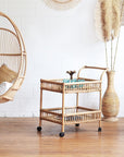 Alani Rattan Bar Cart - Natural