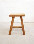 Rectangular Rustic Workers Teak Stool 50cm