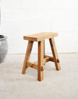 Rectangular Rustic Workers Teak Stool 50cm