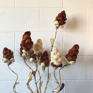 Ivory Twisted Floral Bamboo Decoration