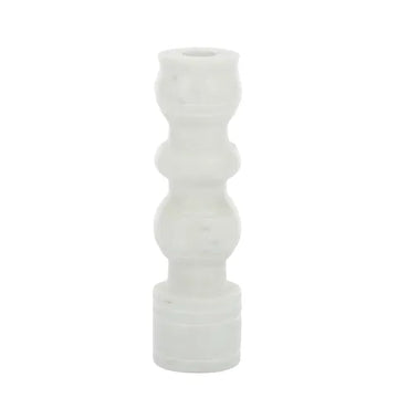 Roma White Marble Candleholder 6x25cm