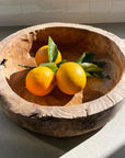 Round Rustic Teak Bowl 40cm