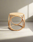 Round Woven Rattan Side Table