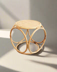 Round Woven Rattan Side Table