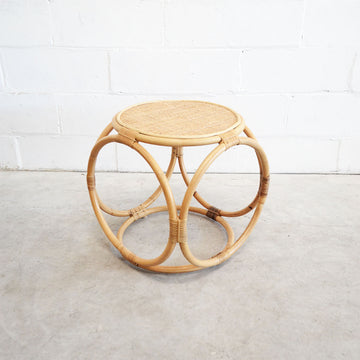Round Woven Rattan Side Table