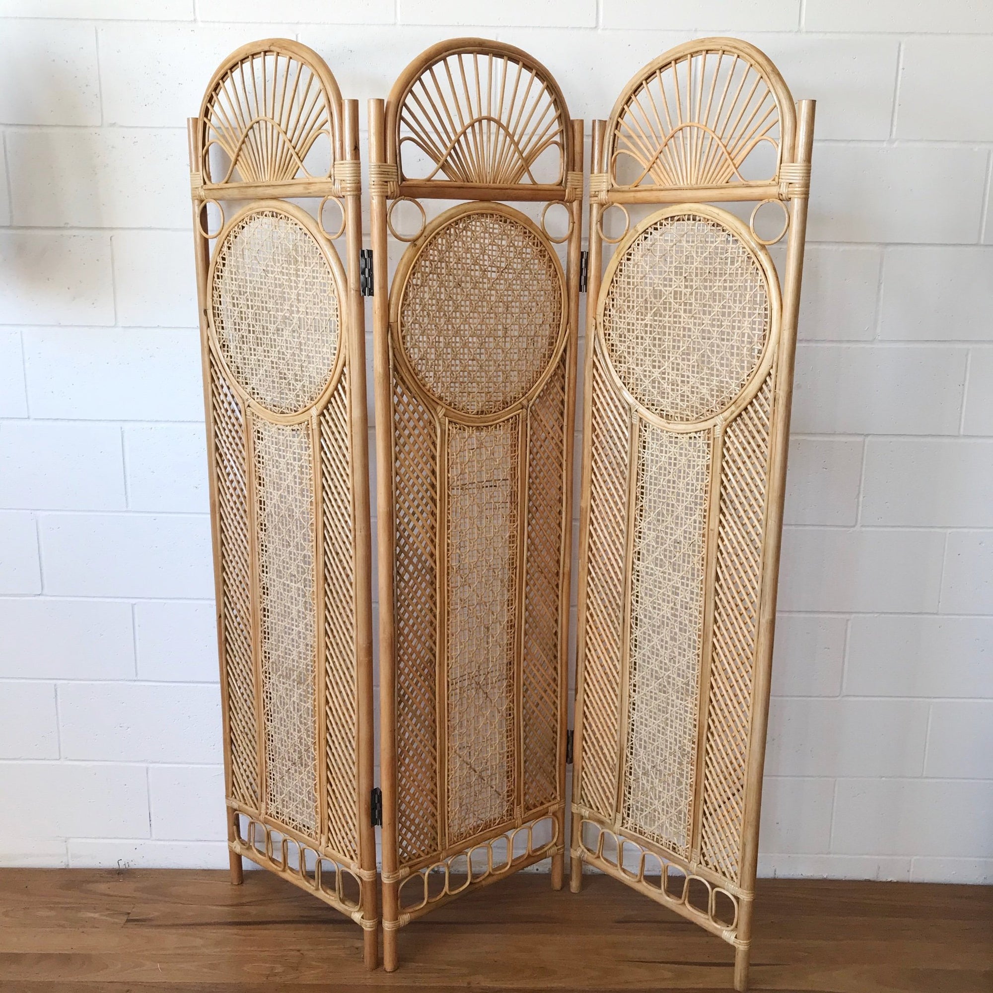 Cane Rattan Screen 2 Panel