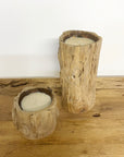 Rustic Teak Candle - Small 11x14cm