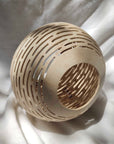 Sandy Carved Coconut Tea Light Cover - Lines