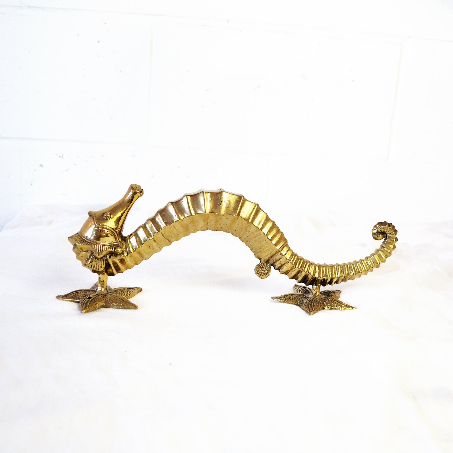 Seahorse Brass Door Handle - Medium