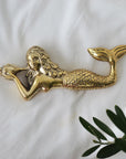 Small Brass Mermaid Laying