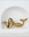 Small Brass Mermaid Laying