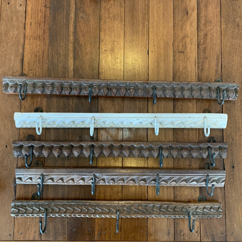Small Vintage Indian Timber Wall Hooks Paradise Living Co