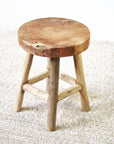 Small Cabana Rustic Teak Stool 45cm