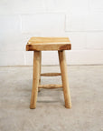 Square Cabana Rustic Teak Stool 45cm