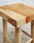 Square Cabana Rustic Teak Stool 45cm