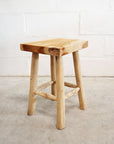 Square Cabana Rustic Teak Stool 45cm