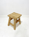 Square Workers Rustic Teak Stool 45cm