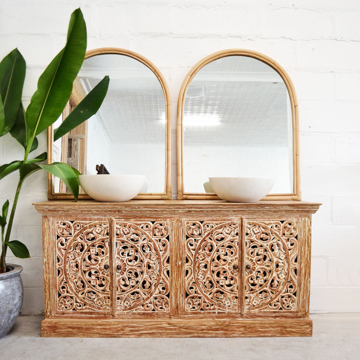 Taman Natural Carved Teak Sideboard - 150cm Length | Made To Order