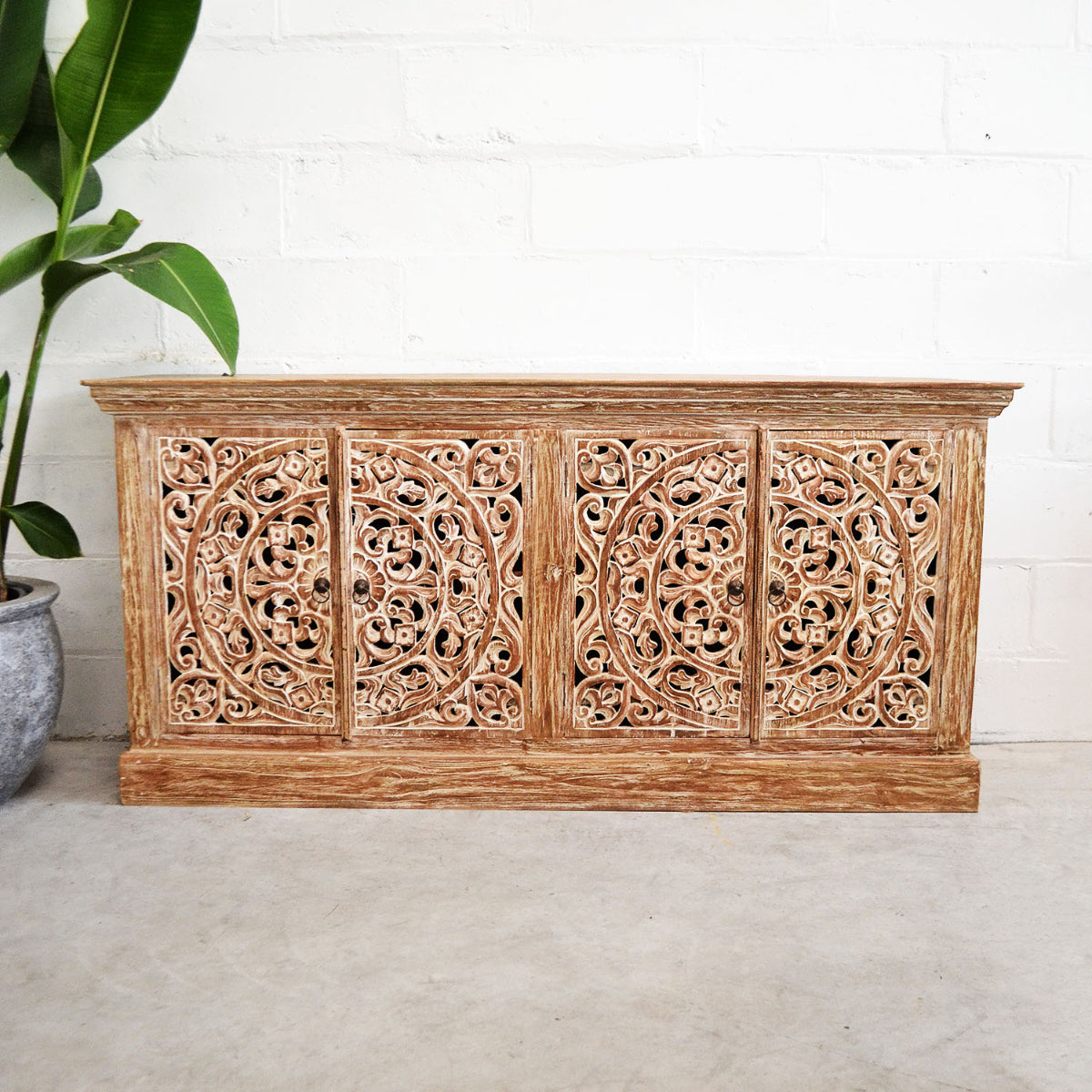 Taman Natural Carved Teak Sideboard - 150cm Length | Made To Order