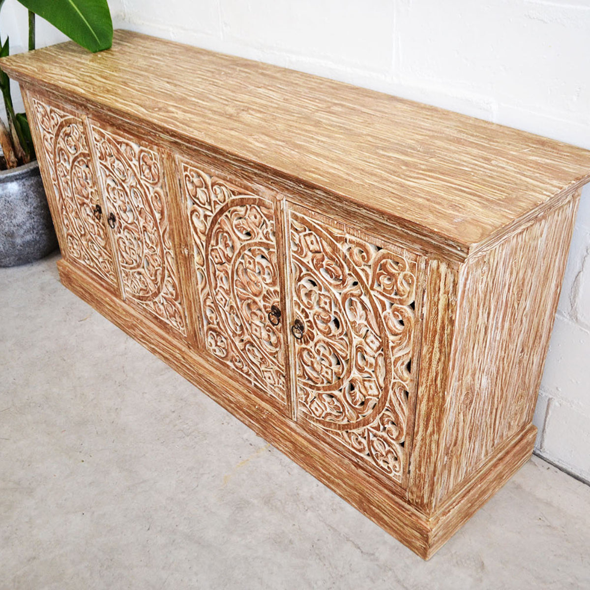 Taman Natural Carved Teak Sideboard - 150cm Length | Made To Order