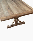 Teak Timber Curved Cross Leg Dining Table 2m x 1m