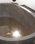 Oval Concrete Terrazzo Stone Bath 1500x900x550mm - Light Grey