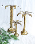 Large Palm Tree Brass Candleholder