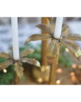 Large Palm Tree Brass Candleholder