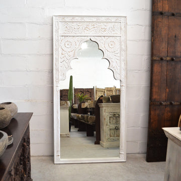 White Indian Arch Mirror 100x200cm