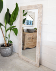 White Wash Tribal Timber Mirror 80x180cm | Made To Order