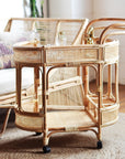 Willow Curved Rattan Bar Cart