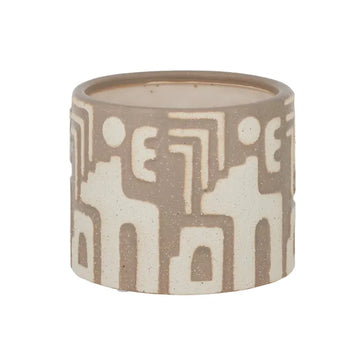 Videl Ceramic Pot 14.5 x 12cm - Natural/Taupe
