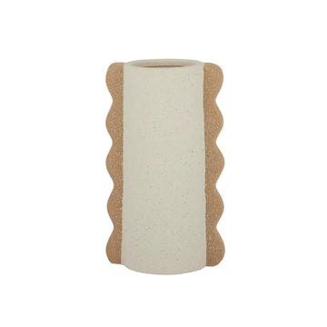 Adley Ceramic Vase 14x24cm -Ivory/Sand